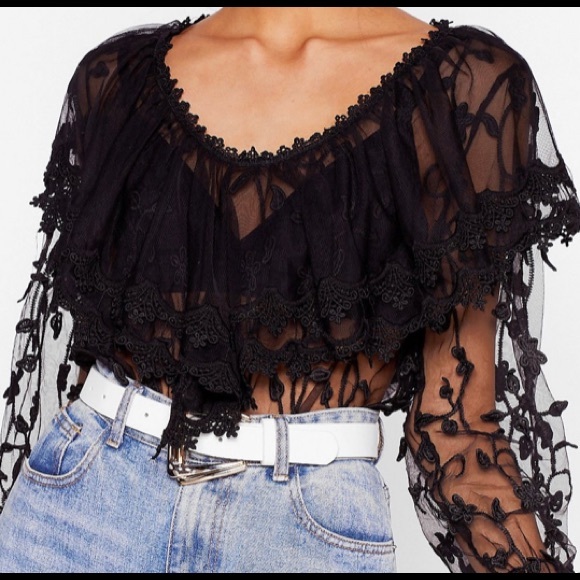 Lace No More Time Ruffle Embroidered Blouse - Picture 4 of 4
